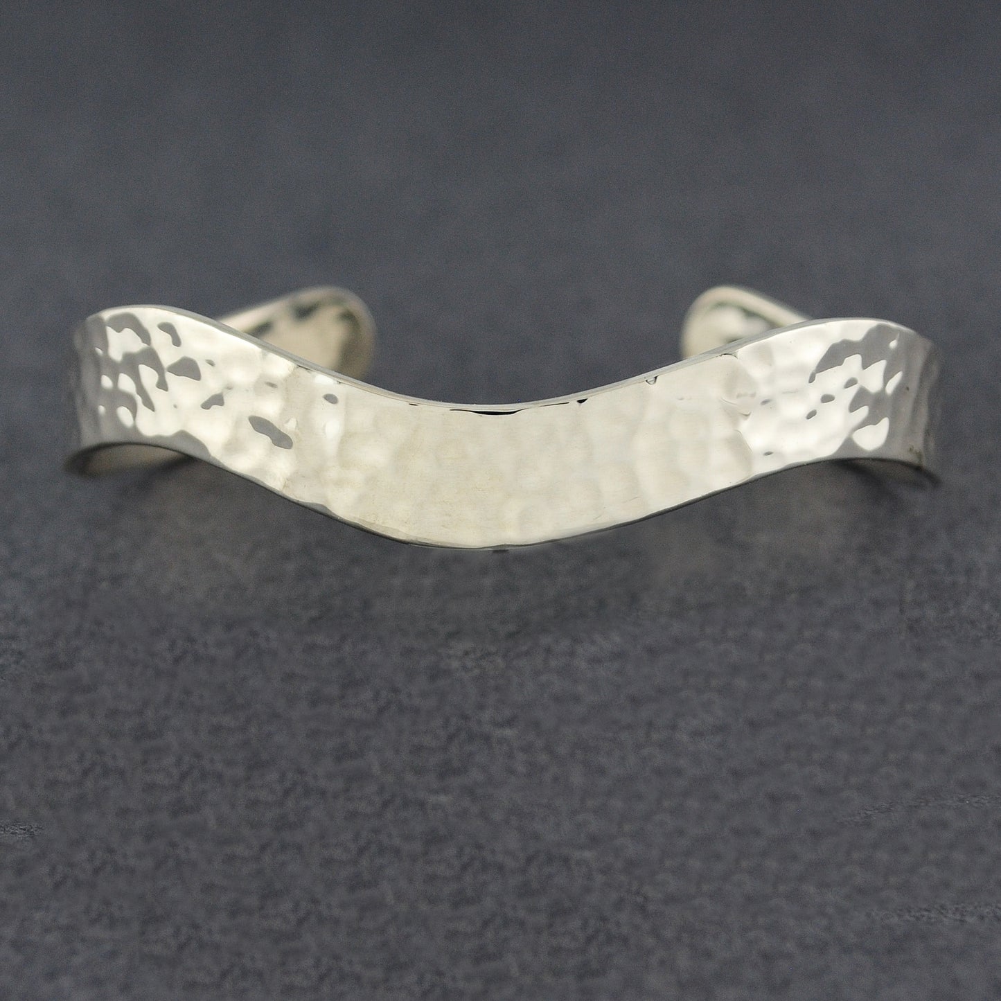 Sterling Silver Hammered Wavy Cuff