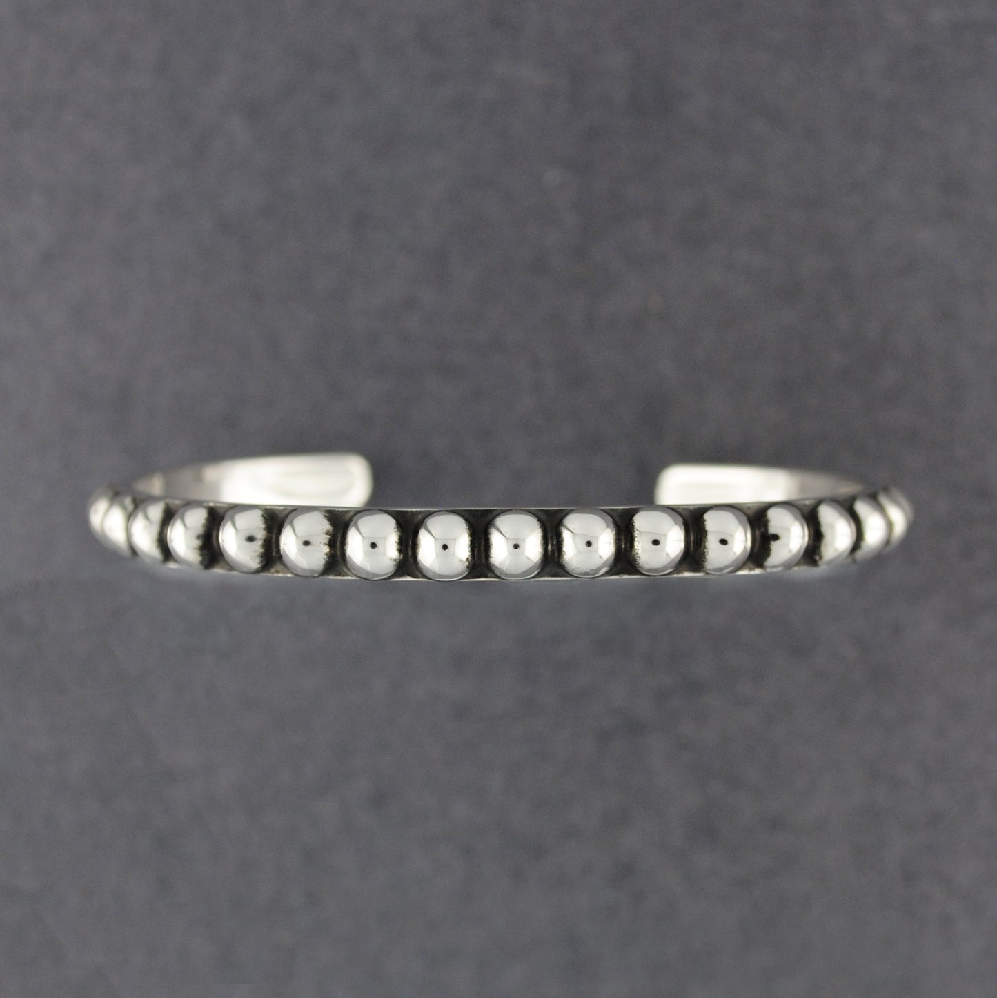 Sterling Silver Antiqued Beads Cuff Bracelet