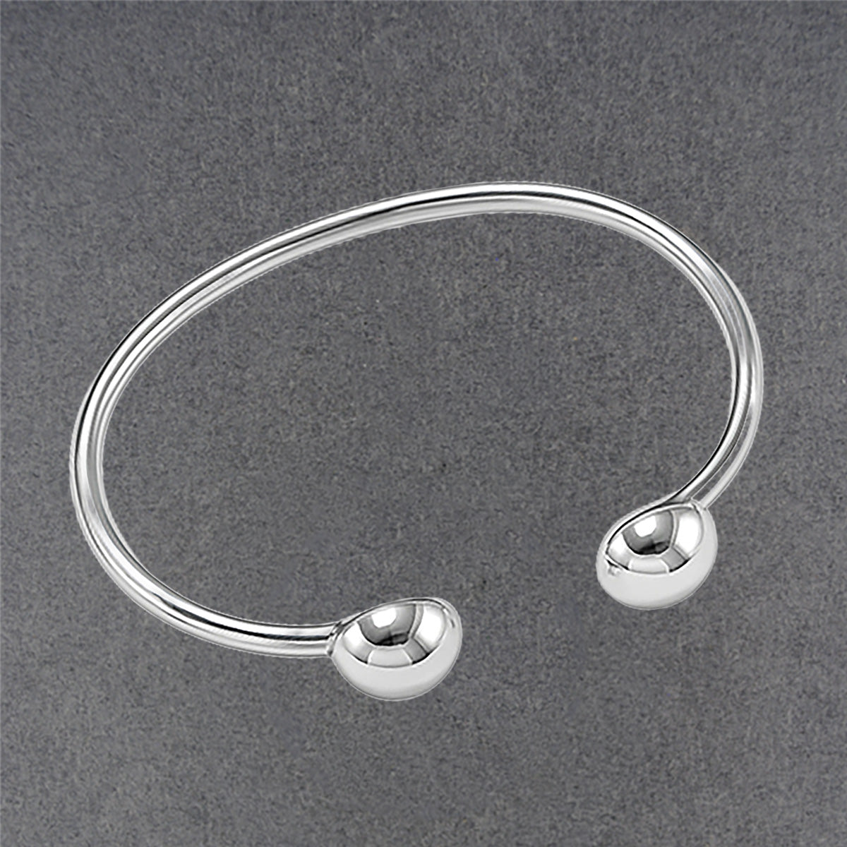 Sterling Silver Half Sphere Open Cuff Bracelet