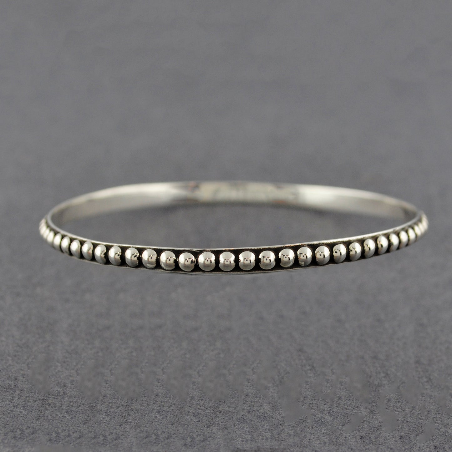 Sterling Silver Thin Dotted Bangle