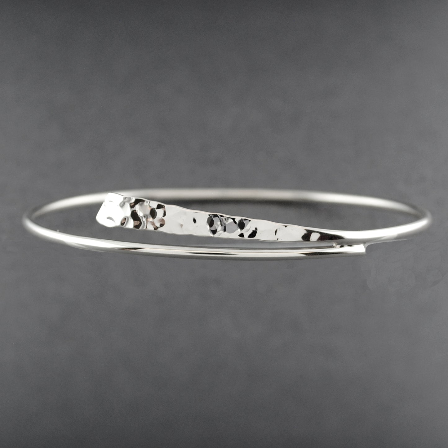 Sterling Silver Hammered Parting Bangle