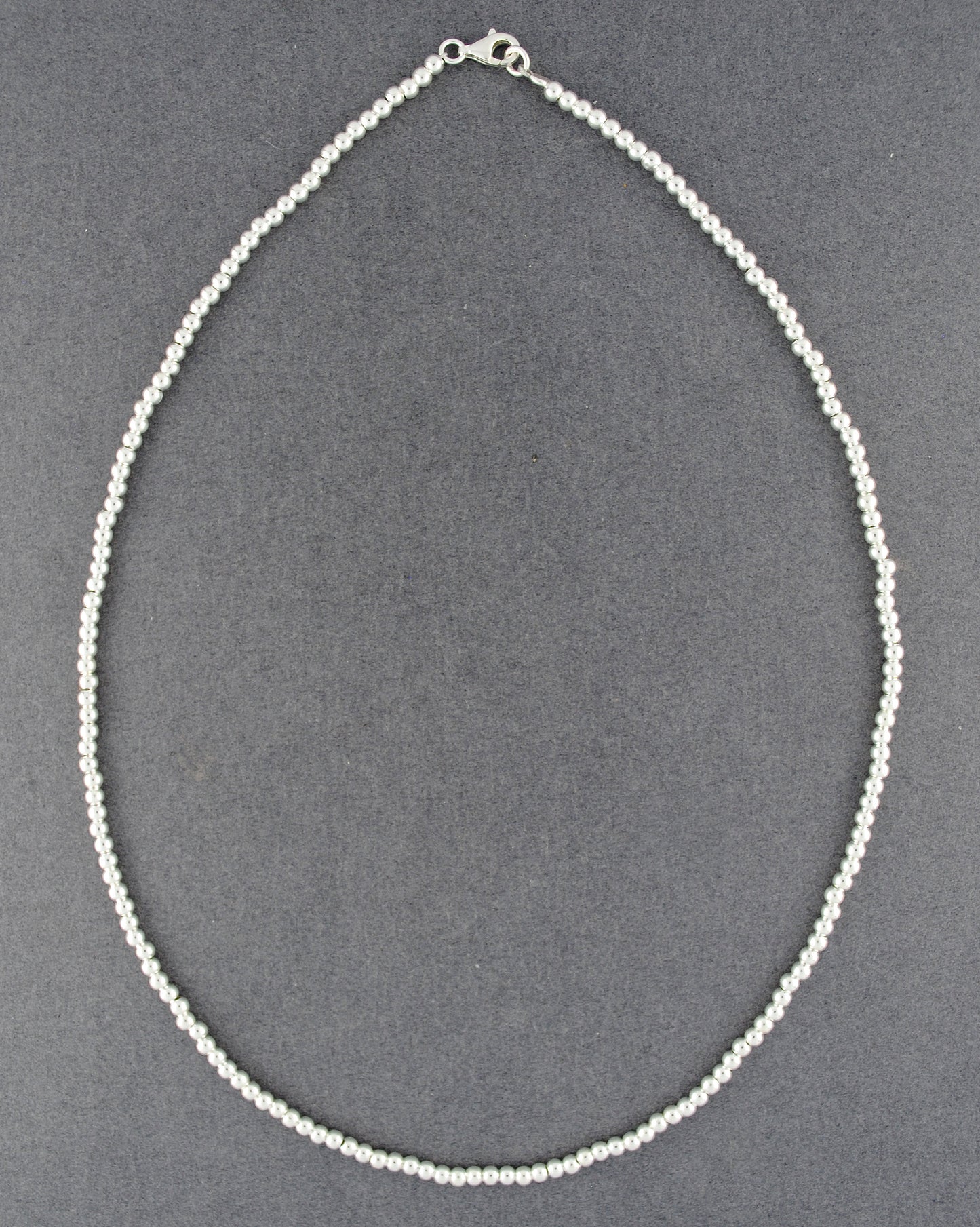 Sterling Silver 3mm Beaded Necklace