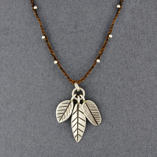 Hill Tribe Silver Falling Leaves Necklace