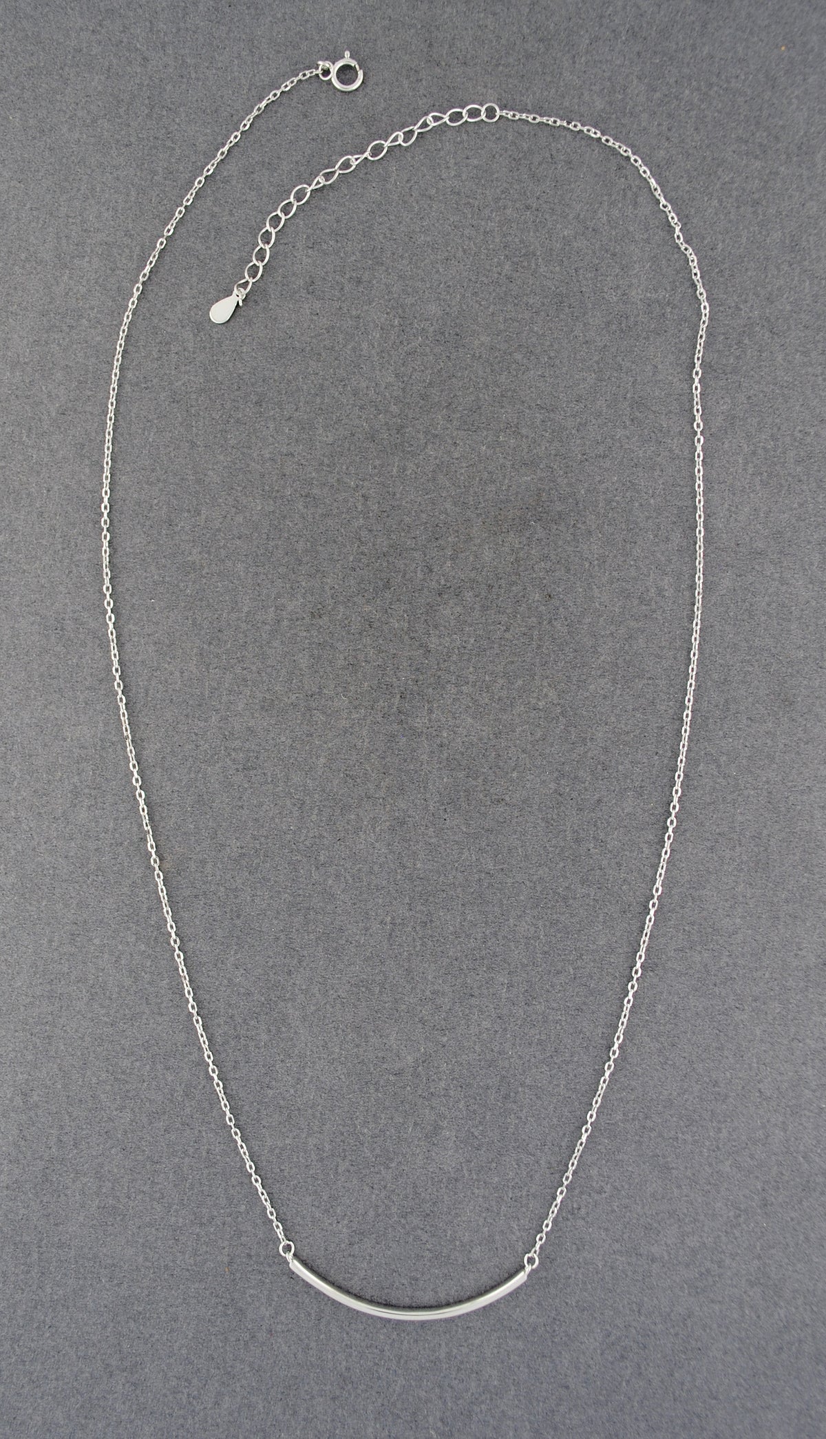 Sterling Silver Curved Bar Necklace