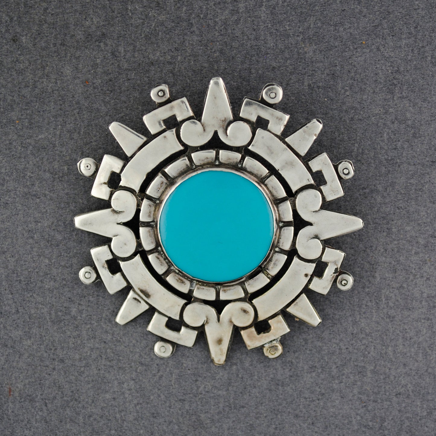Vintage Sterling and Stone Mexican Pin / Pendant