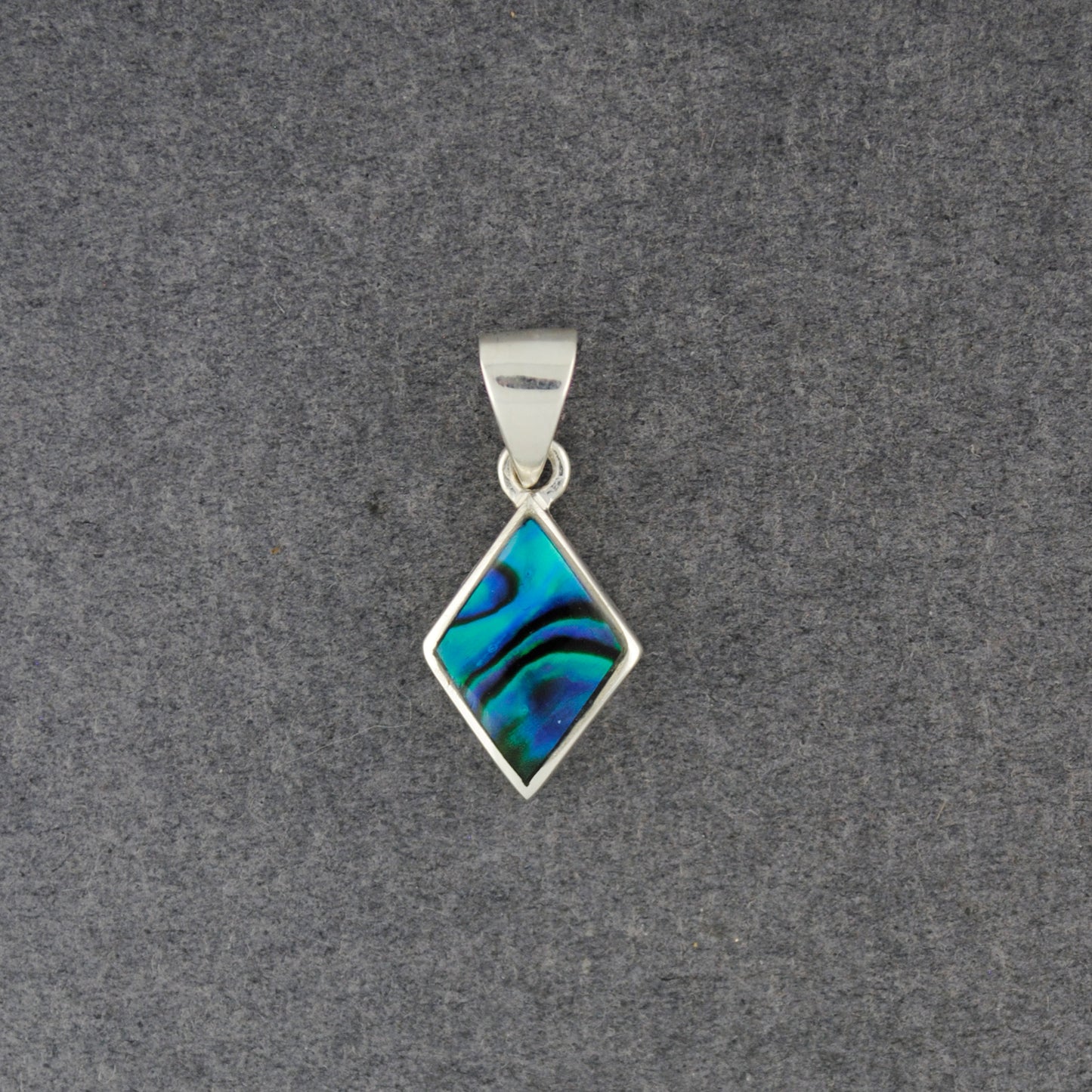 Sterling Silver Paua Diamond Pendant