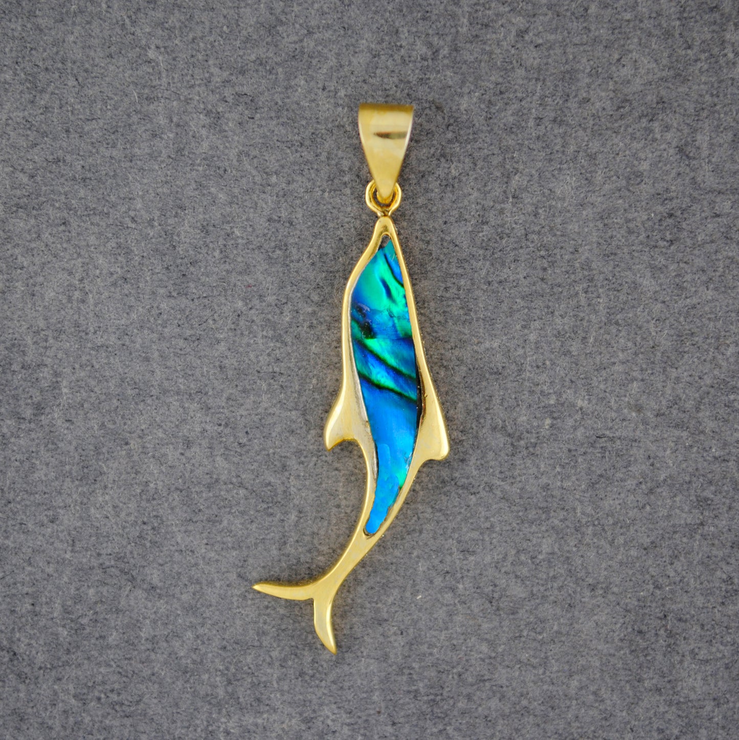 Gold Vermeil Paua Fish Pendant