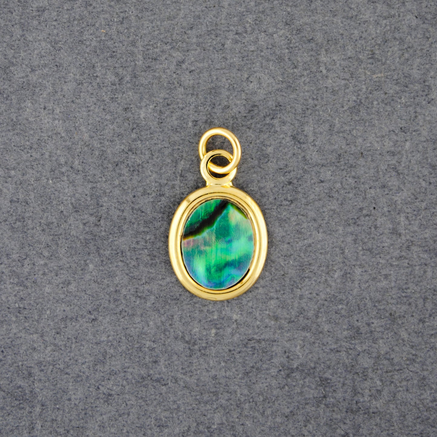 Gold Vermeil Paua Mini Flat Oval Pendant
