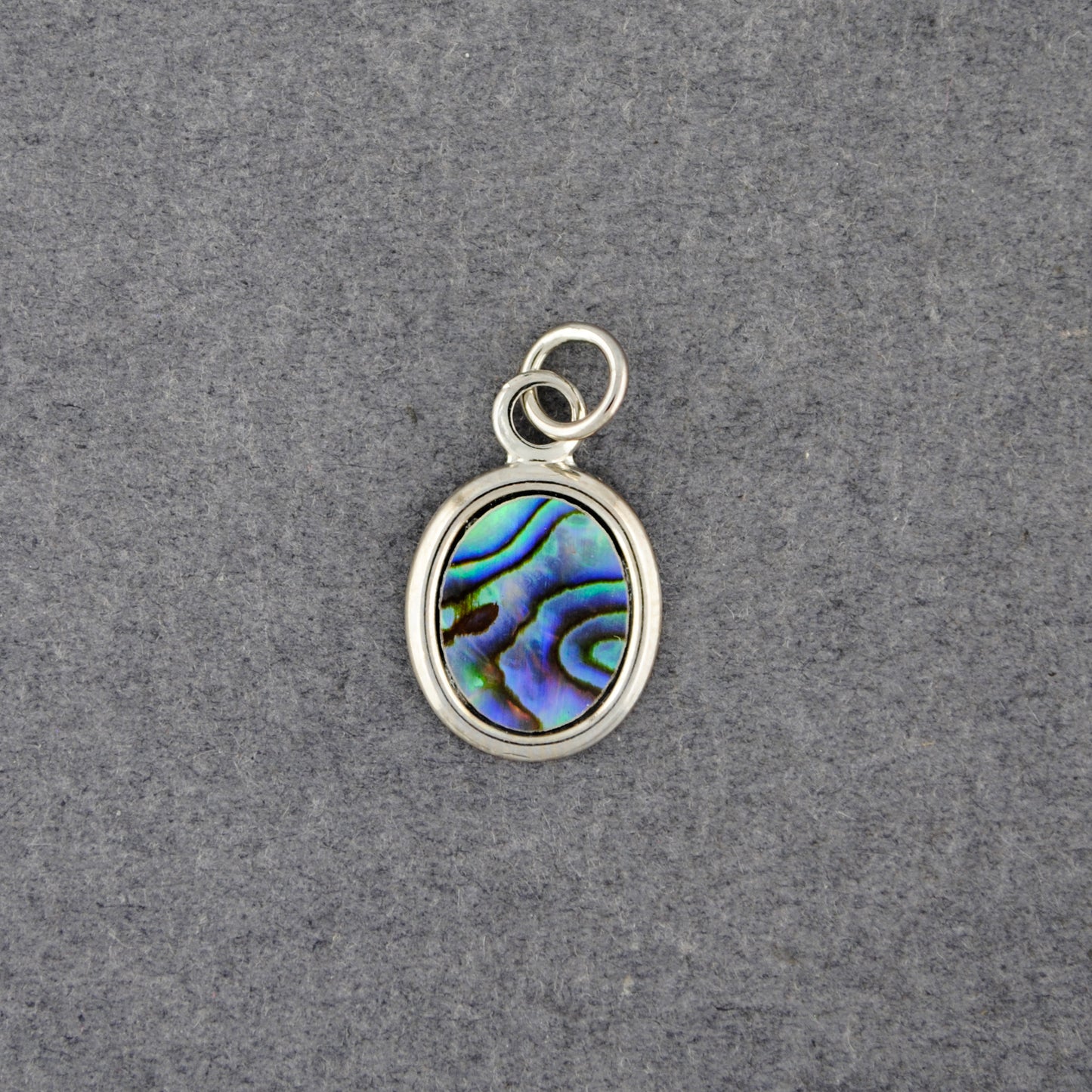 Sterling Silver Paua Mini Flat Oval Pendant