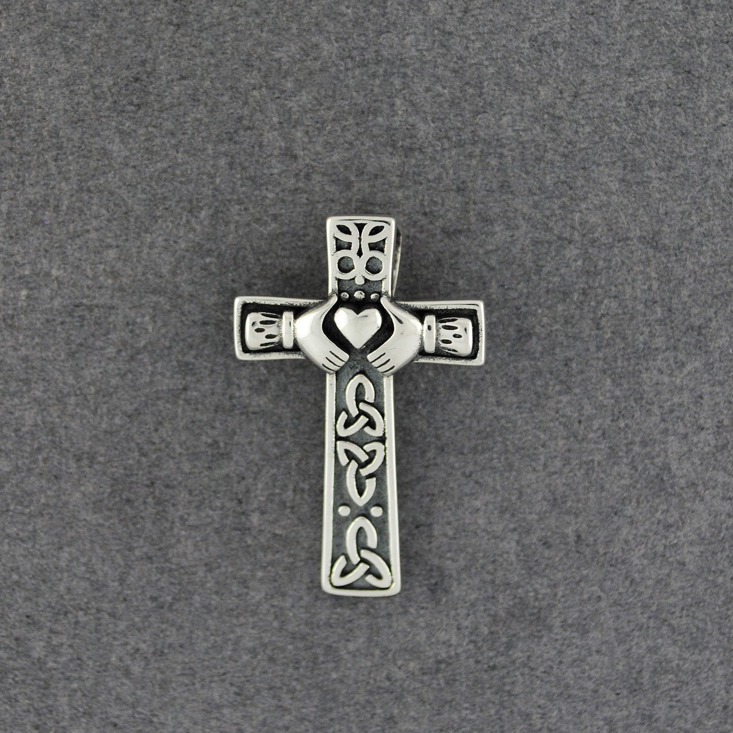 Sterling Silver Claddagh Cross Pendant