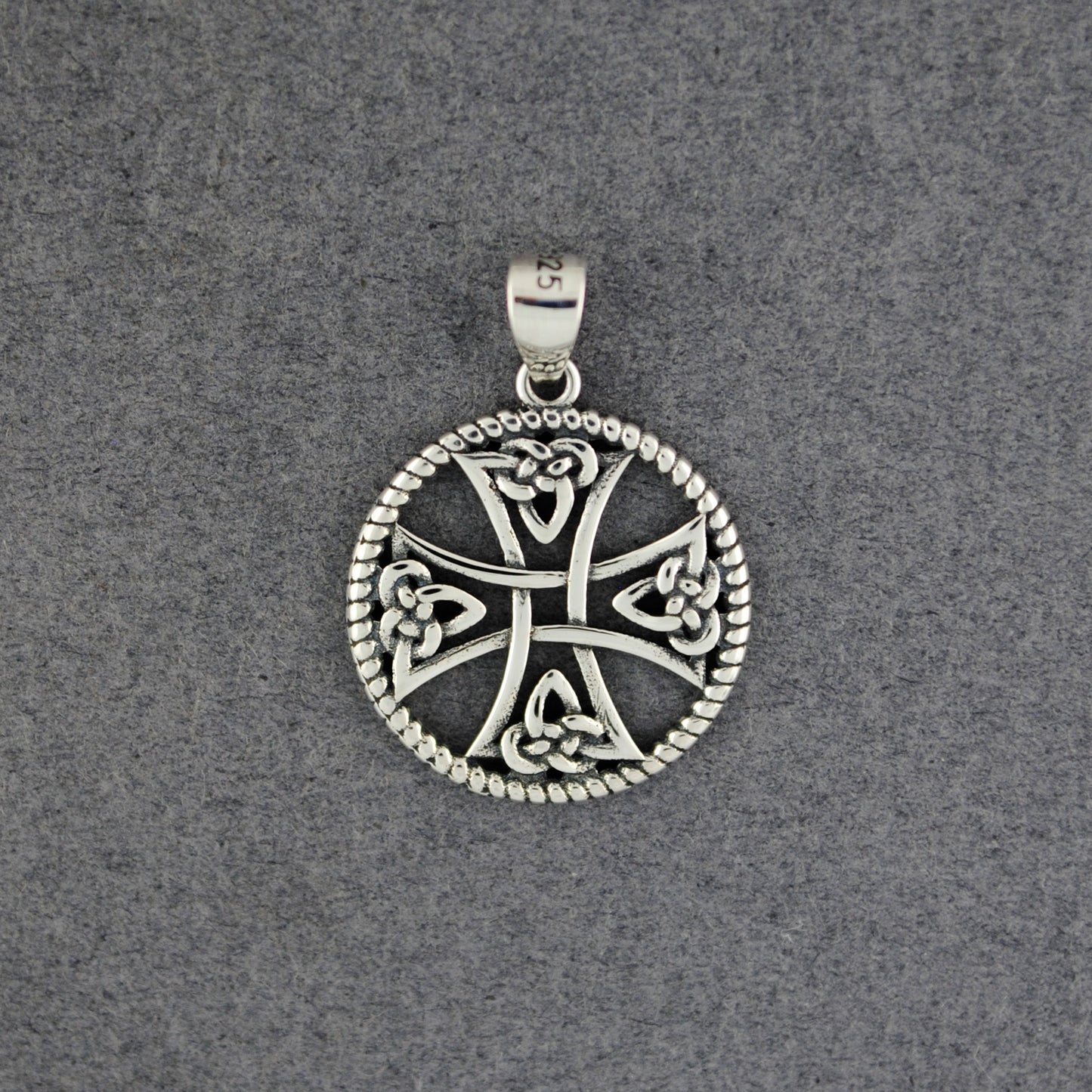 Sterling Silver Detailed Celtic Cross Pendant