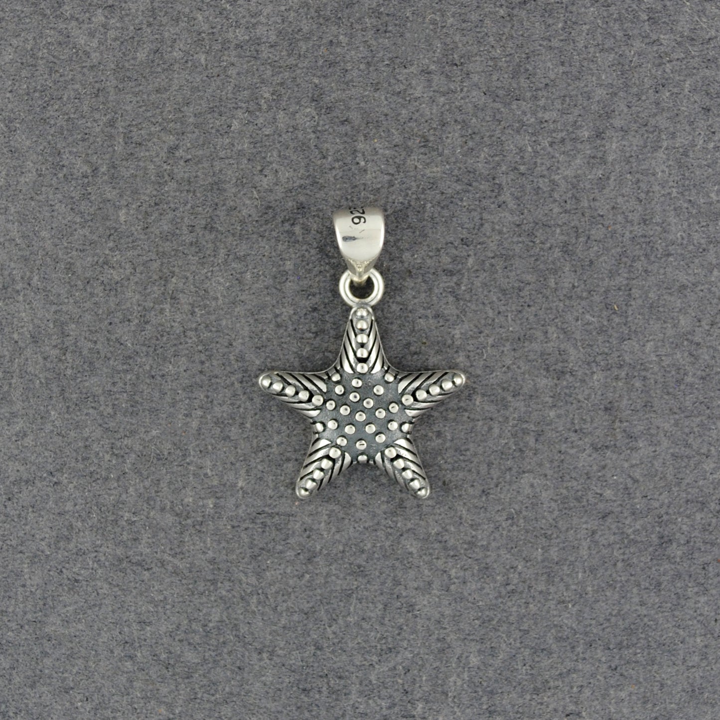Sterling Silver Small Antiqued Starfish Pendant