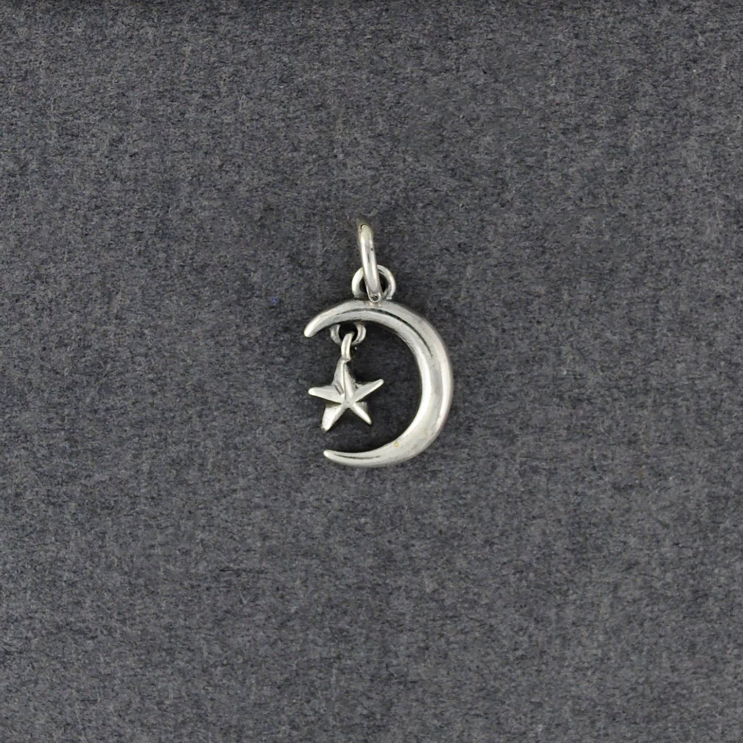 Sterling Silver Crescent Moon & Star Pendant