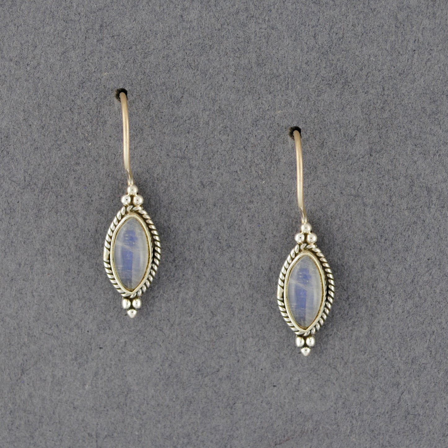 Sterling Silver Moonstone Marquise Earrings