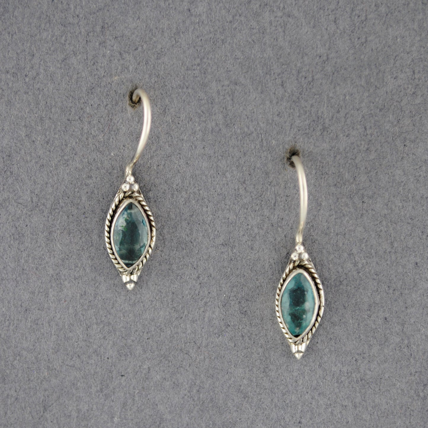 Sterling Silver Fluorite Marquise Earrings