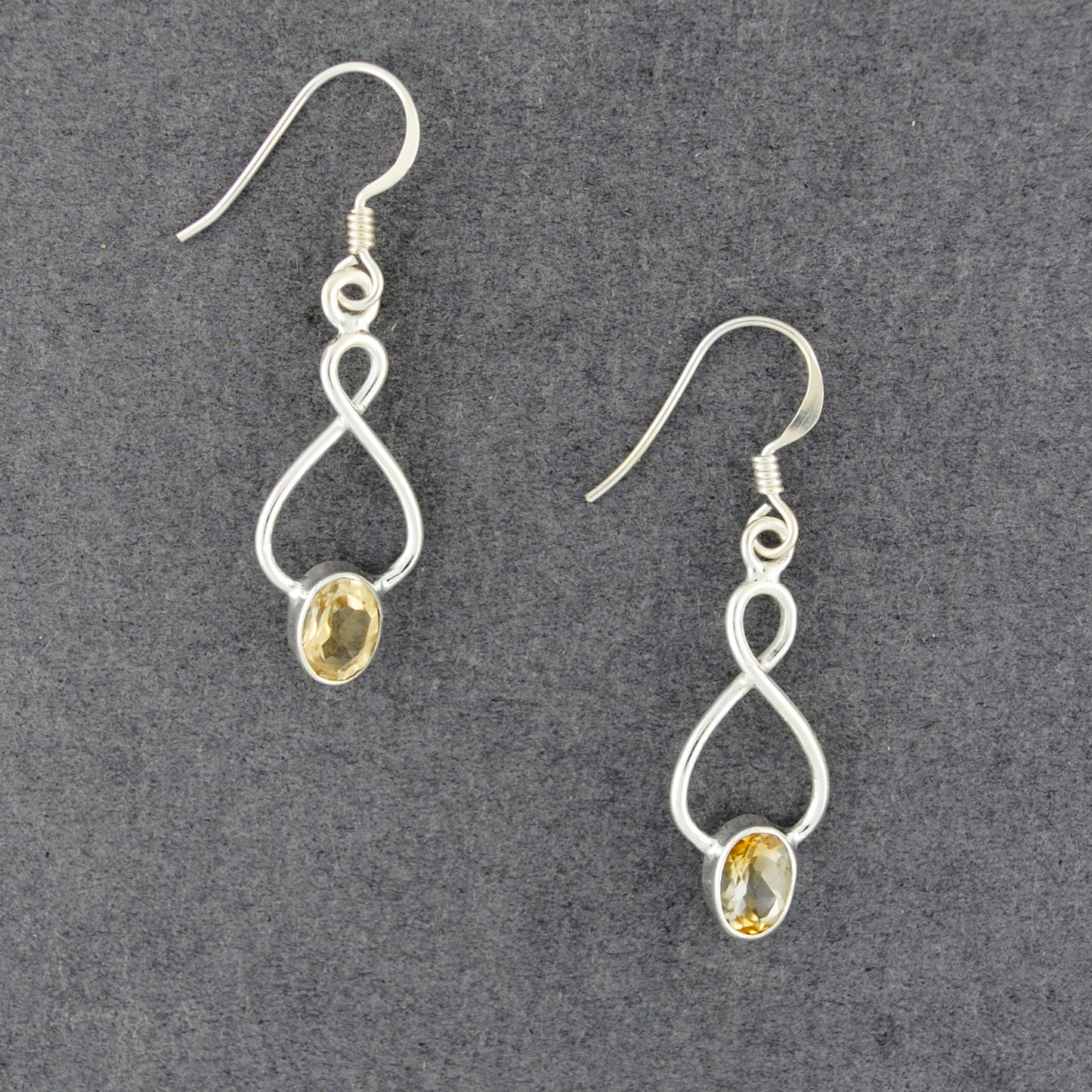 Sterling Silver Citrine Looped Earrings