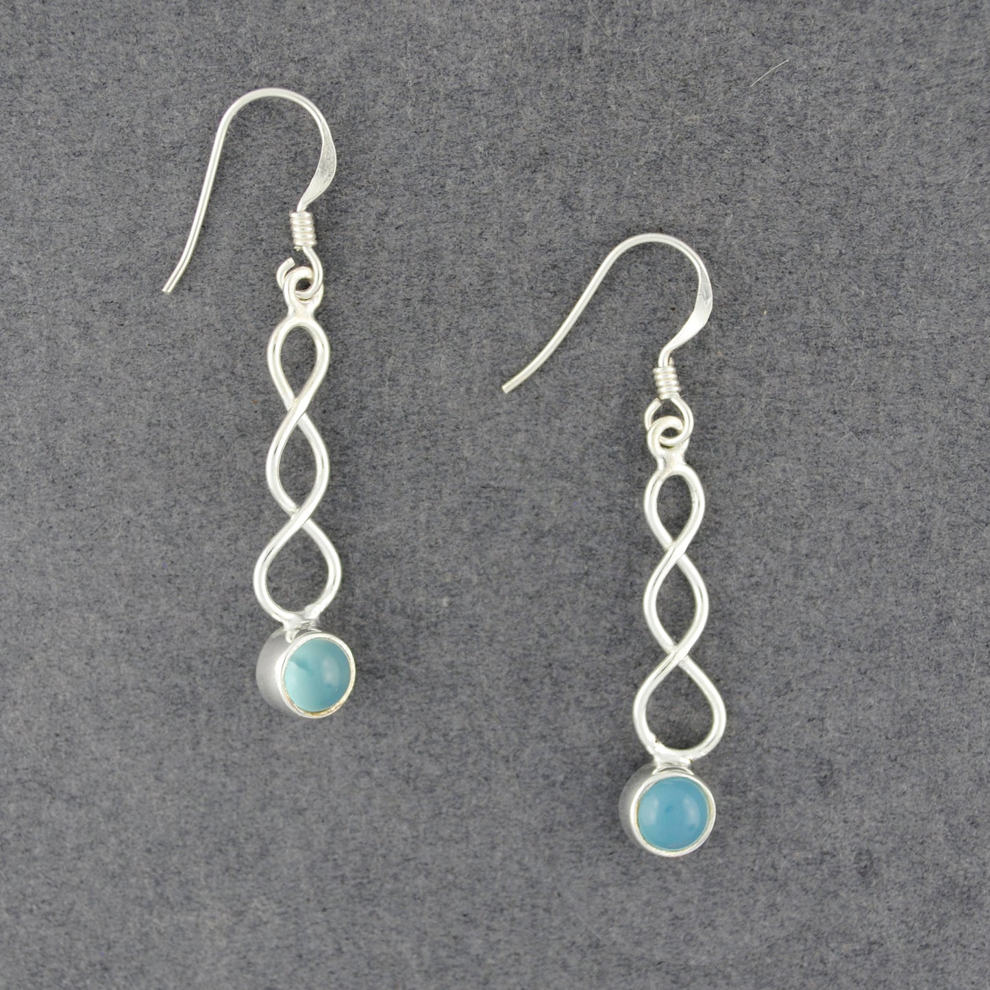 Sterling Silver Chalcedony Wave Earrings