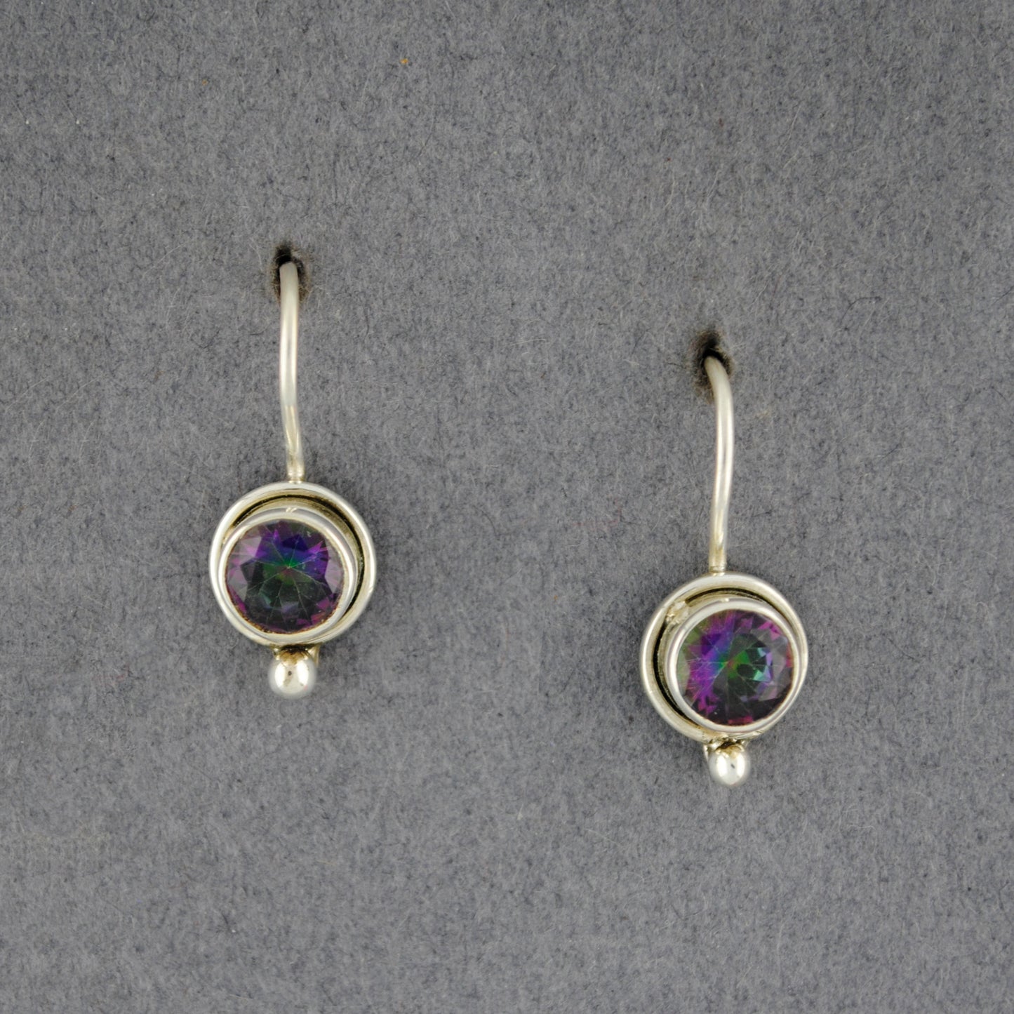 Sterling Silver Mystic Topaz Simple Circle Earrings
