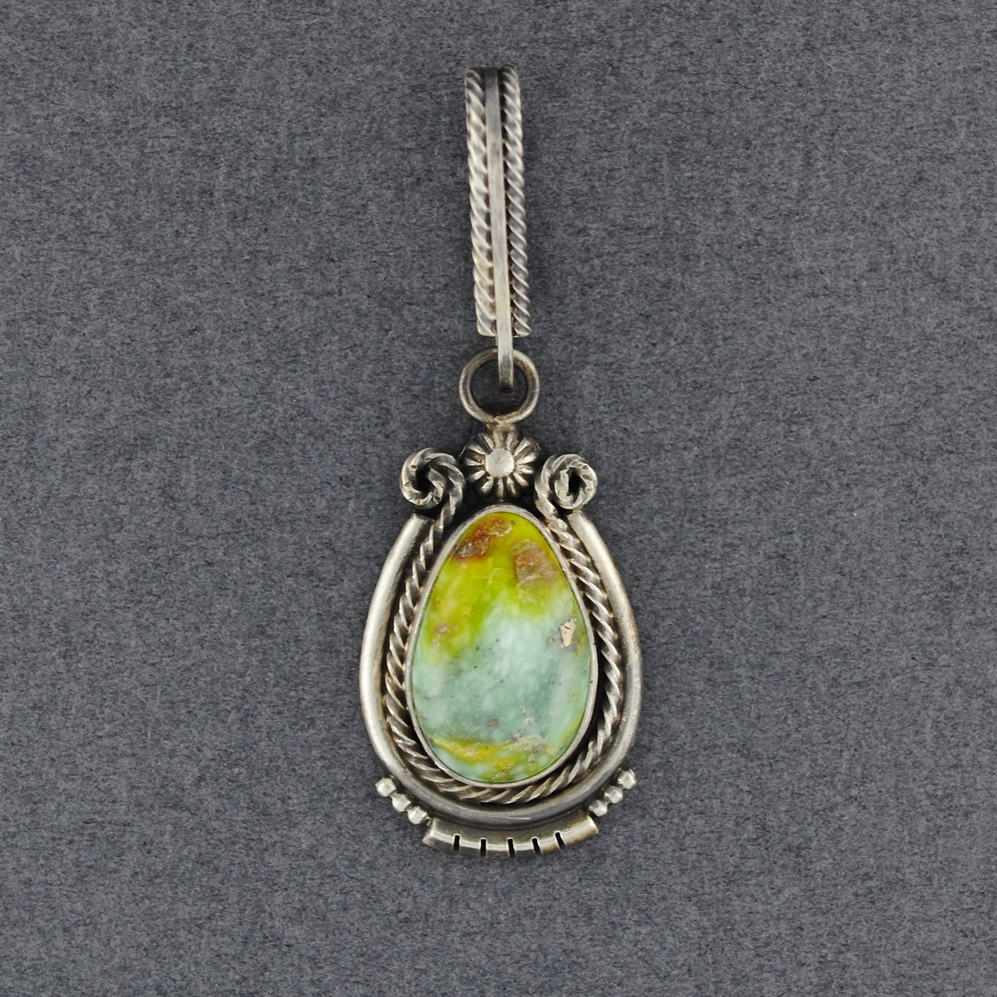Sterling Silver Palomino Variscite Teardrop Pendant