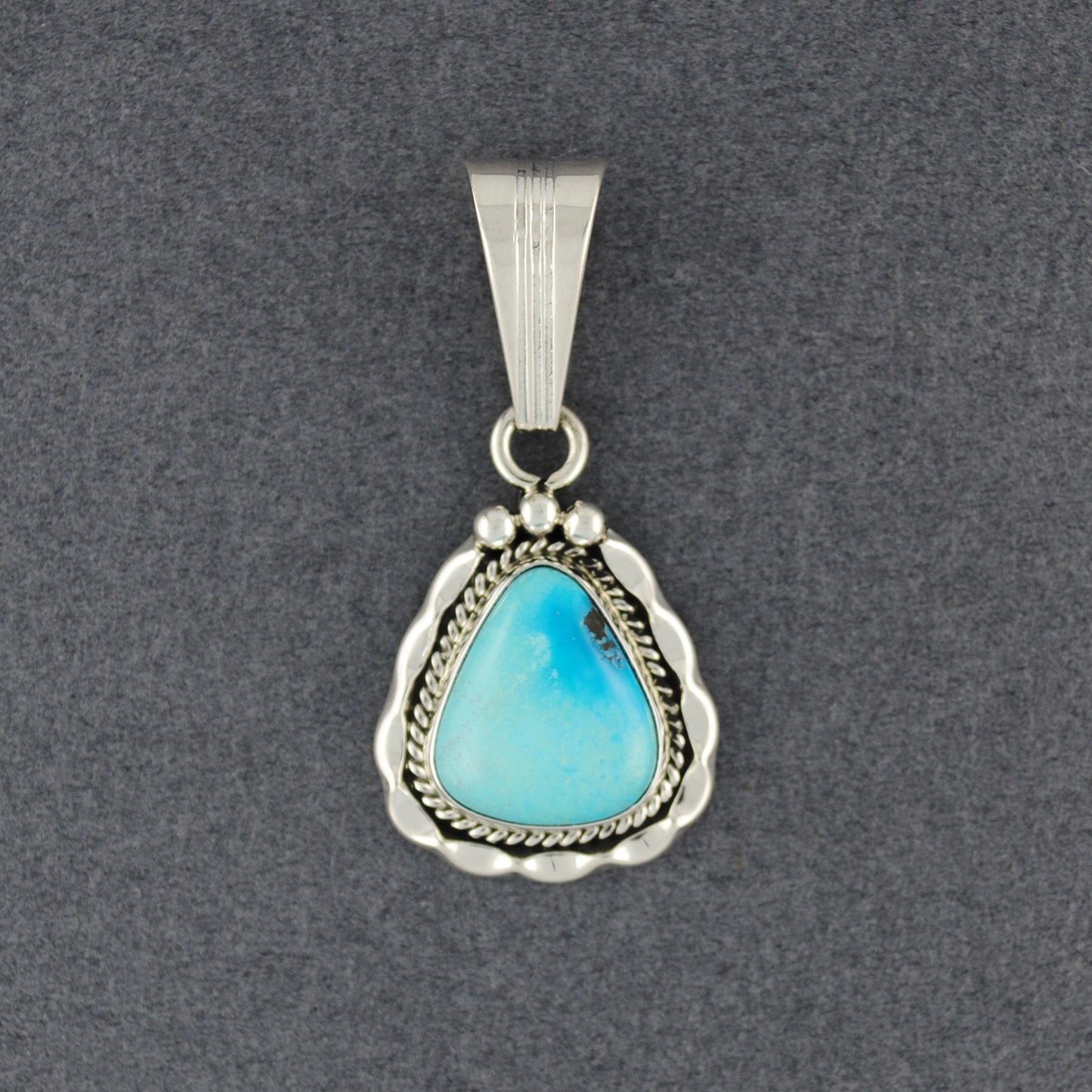 Sterling Silver Turquoise Small Triangle Pendant