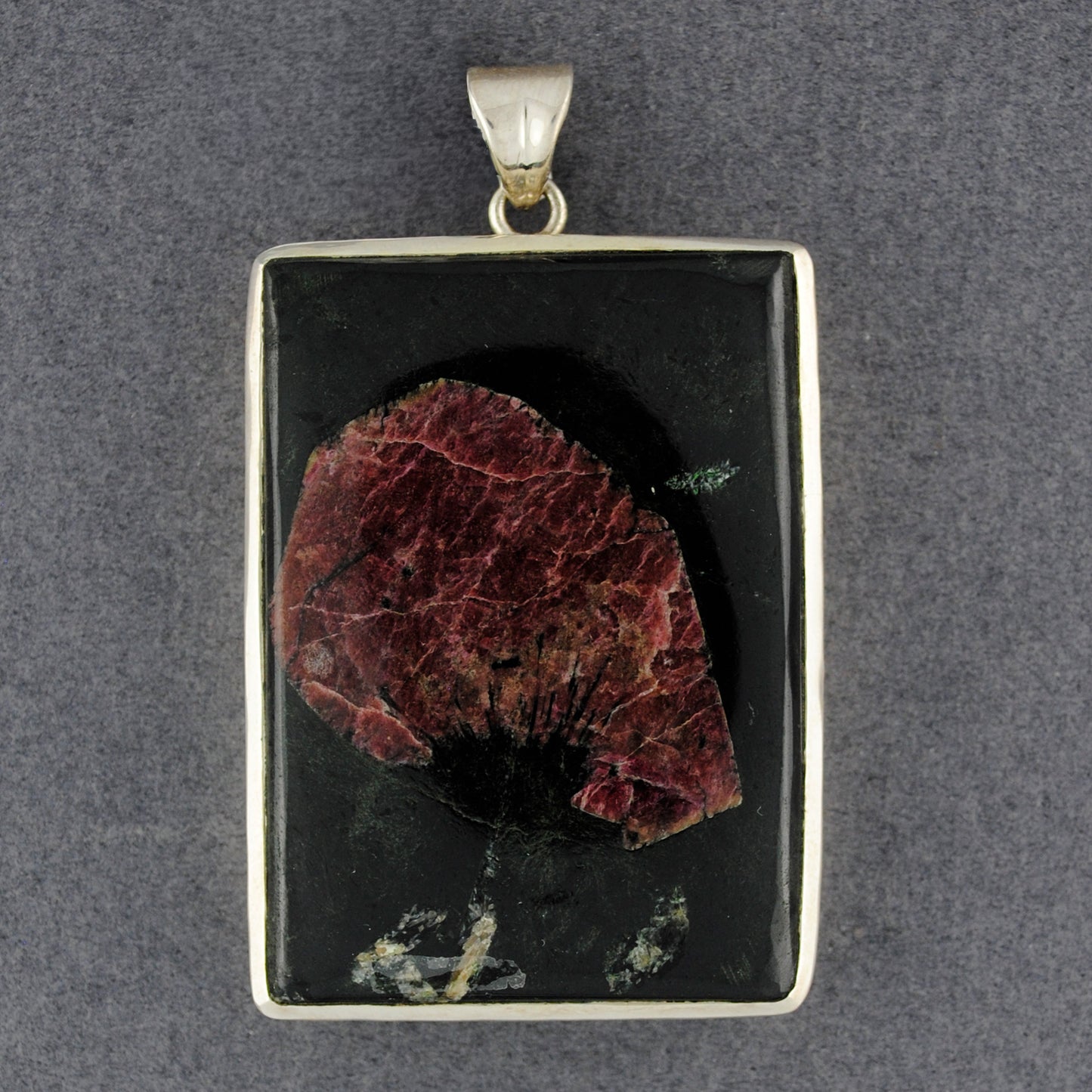 Sterling Silver Jumbo Eudyalite Rectangle Pendant