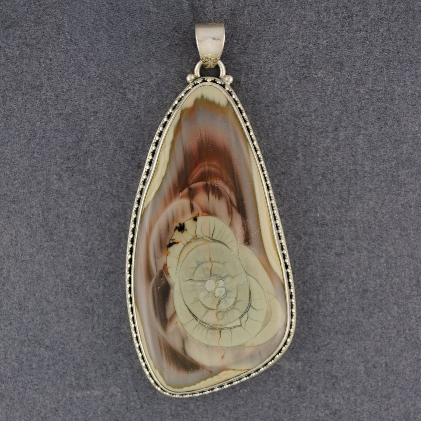 Sterling Silver Oblong Imperial Jasper Pendant