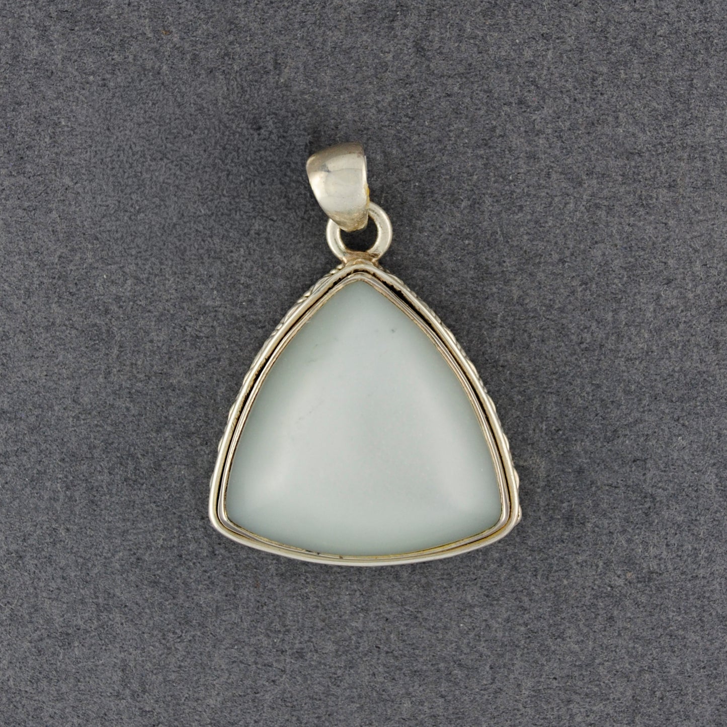 Sterling Silver Grey Moonstone Triangle Pendant