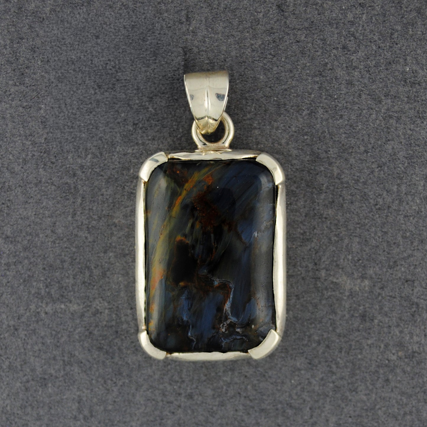 Sterling Silver Pietersite Rectangle Pendant