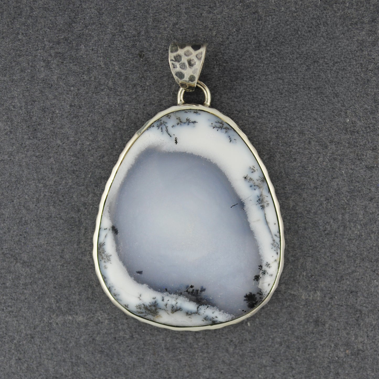 Sterling Silver Dendrite Agate Wide Drop Pendant