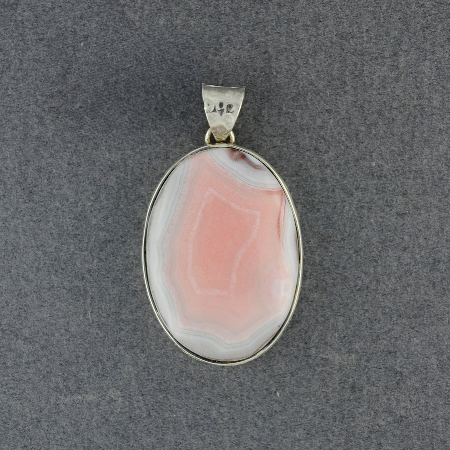 Sterling Silver Botswana Agate Medium Oval Pendant