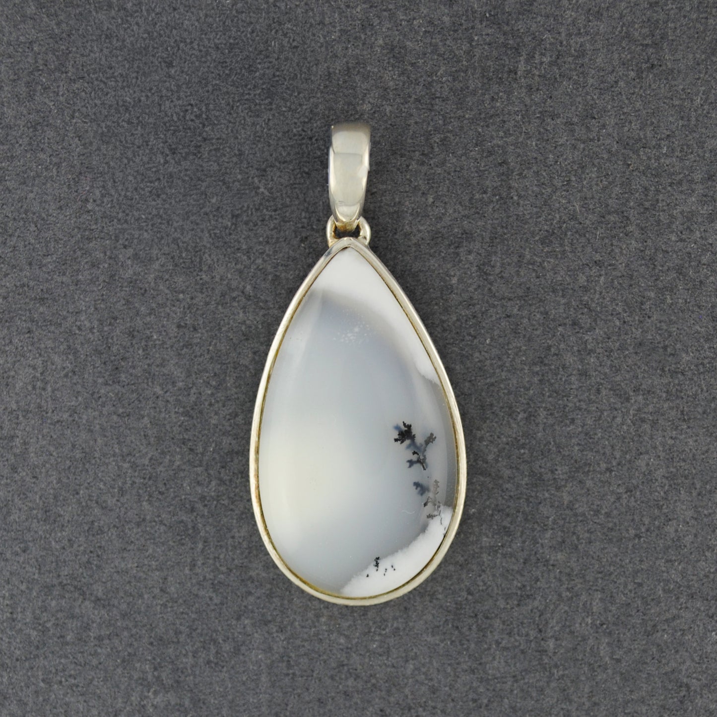 Sterling Silver Dendrite Agate Medium Teardrop Pendant