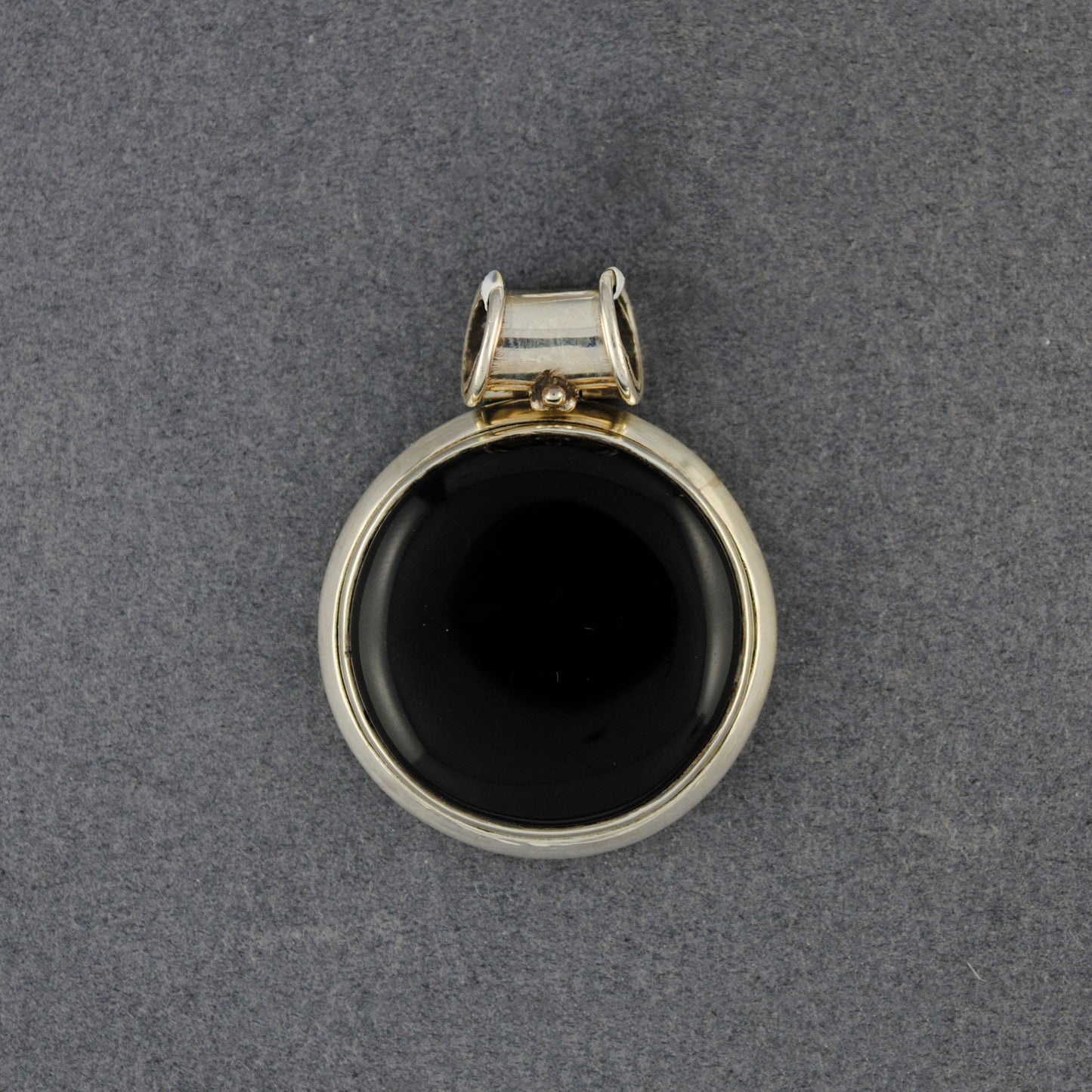 Sterling Silver Onyx Thick Bezel Pendant