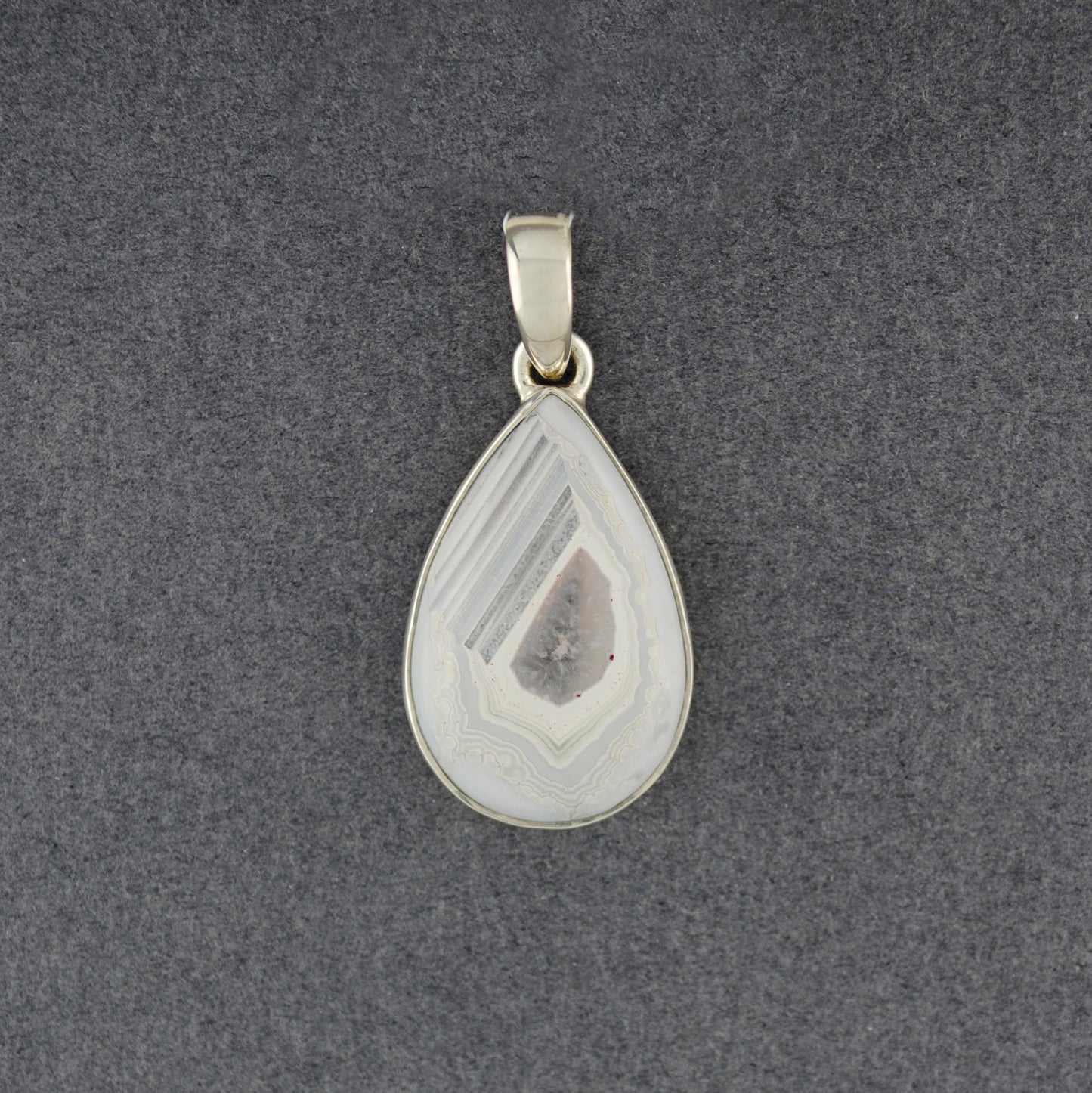 Sterling Silver Agate Small Teardrop Pendant