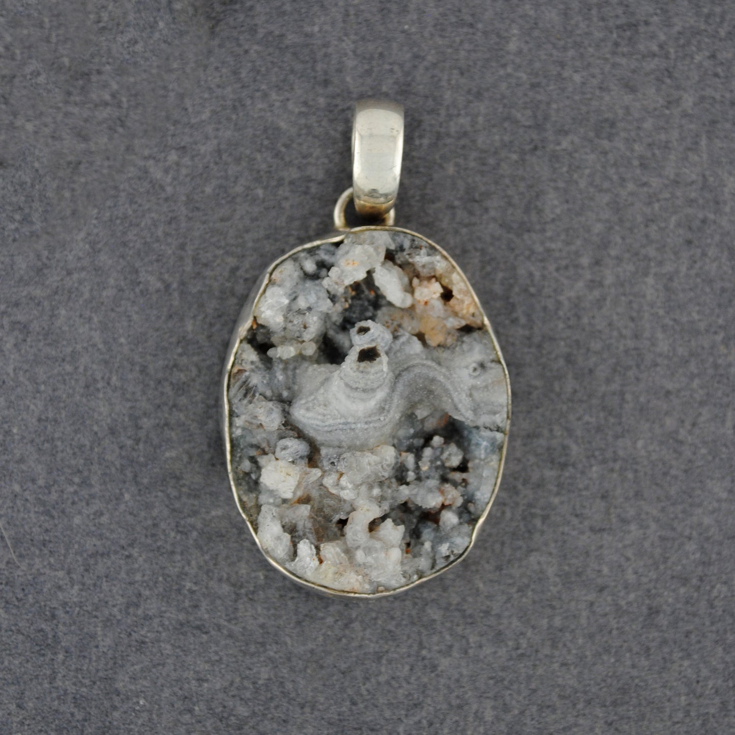 Sterling Silver Oval Desert Druzy Pendant