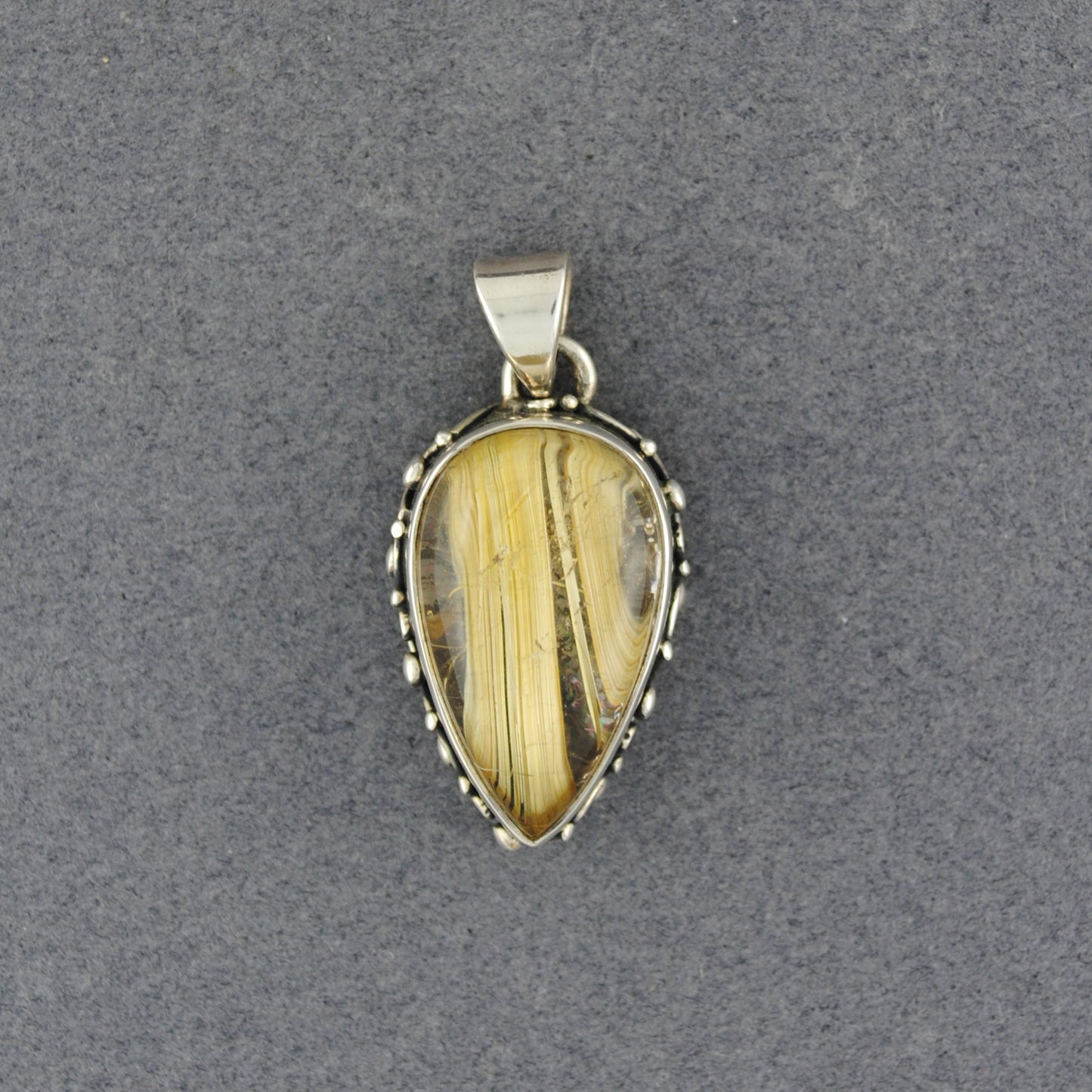 Sterling Silver Rutilatied Quartz Drop Pendant