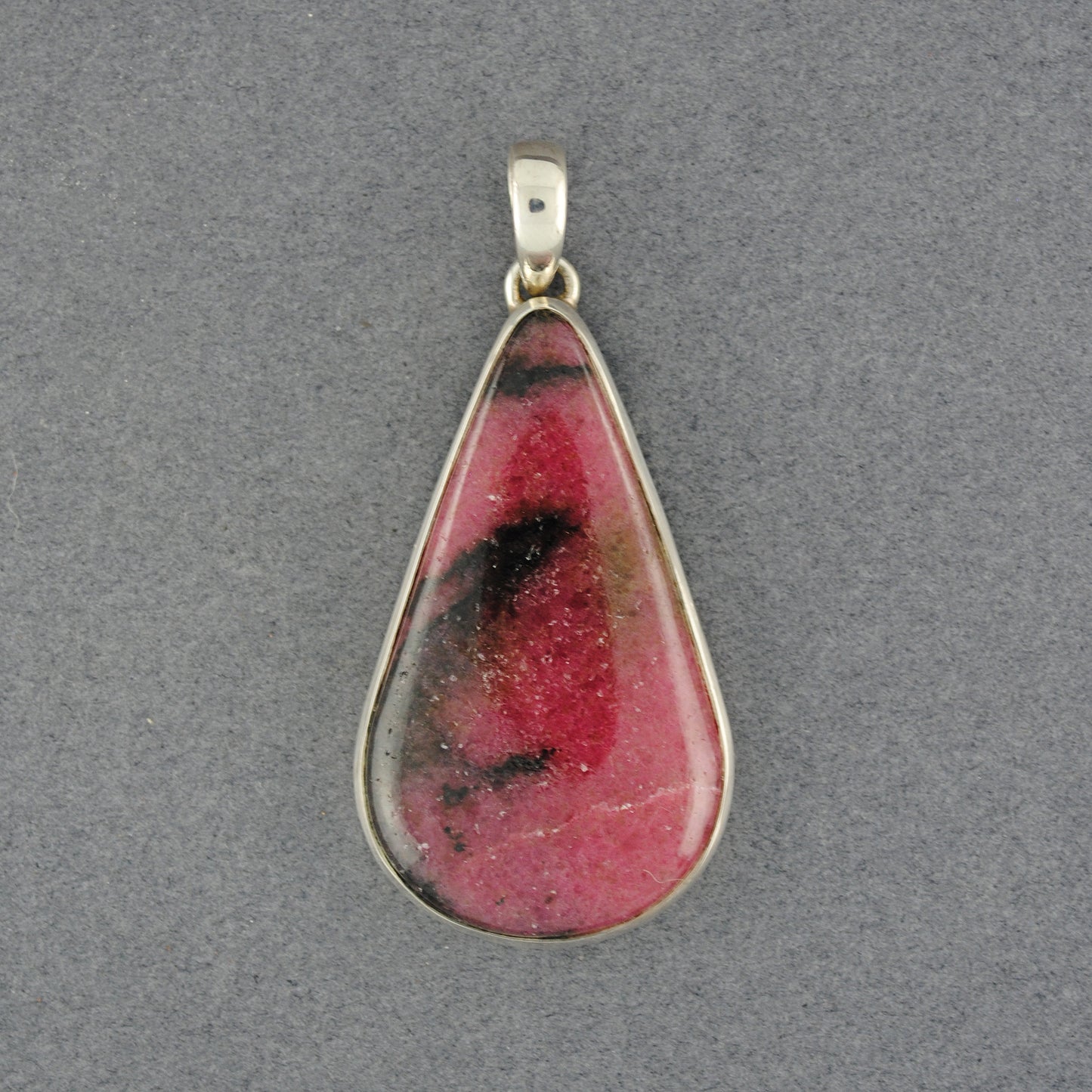 Sterling Silver Rhodonite Teardrop Pendant