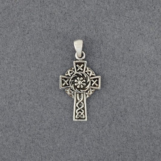 Sterling Silver Celtic Medallion Cross Pendant