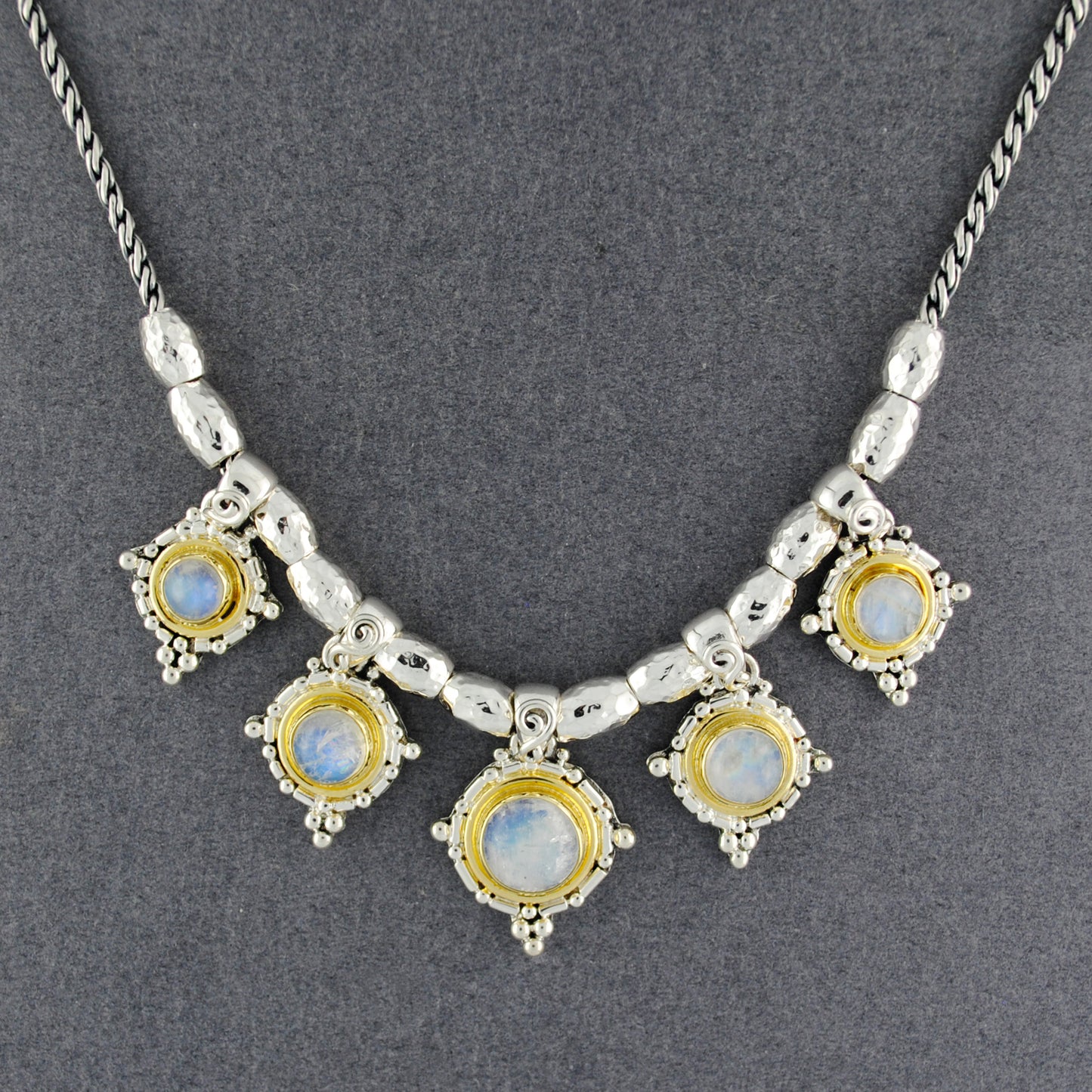 Lavinia Moonstone Mixed Metals Necklace