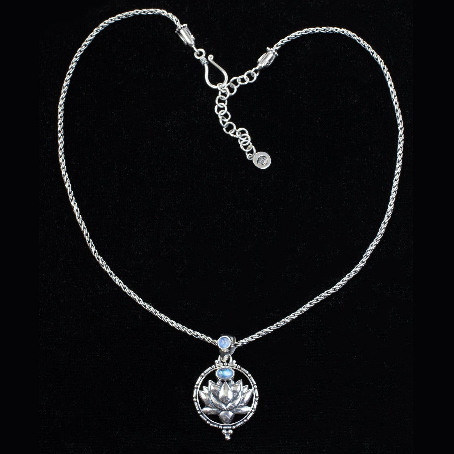 Lotus Flower Moonstone Necklace