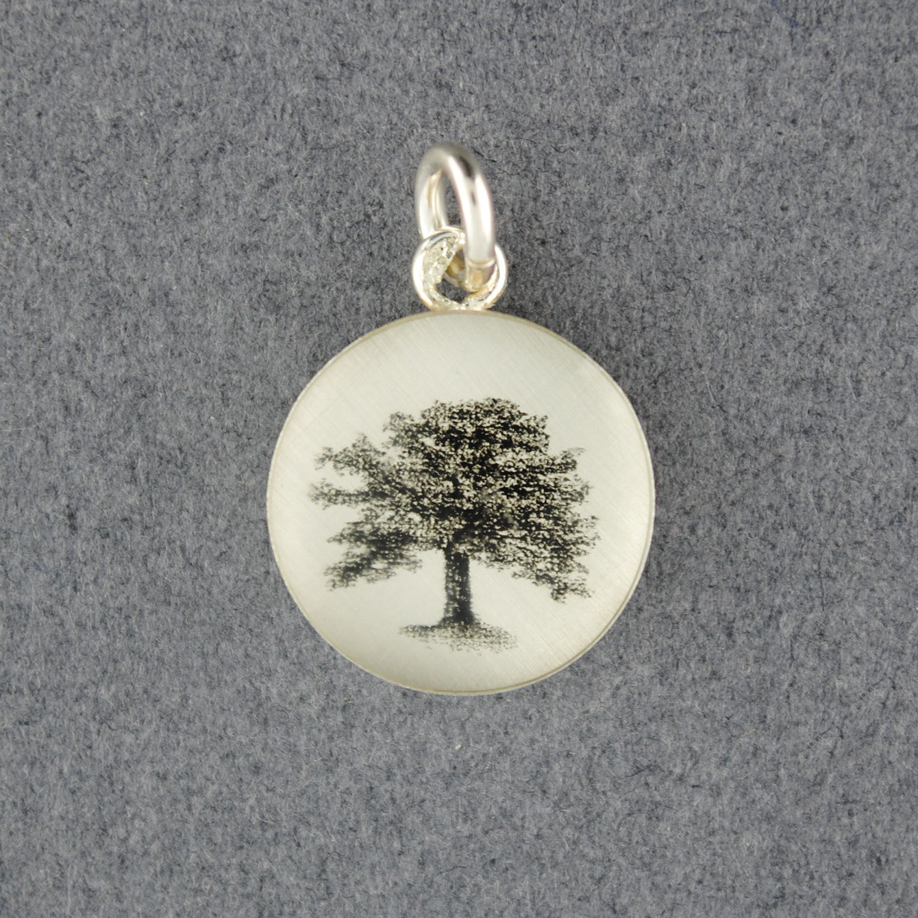 Sterling Silver Oak Tree Picture Pendant