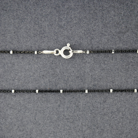 Sterling Silver Oxidized Bead Chain