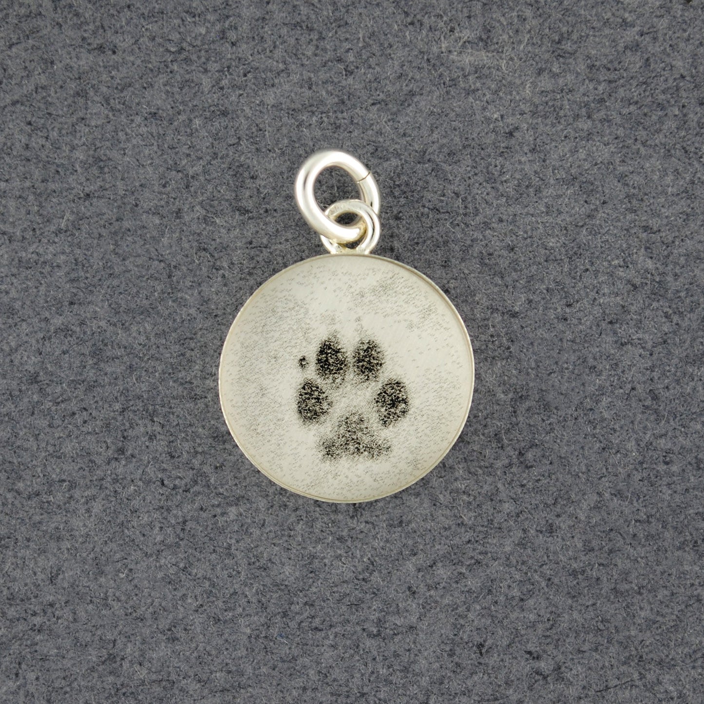 Sterling Silver Paw Print Picture Pendant