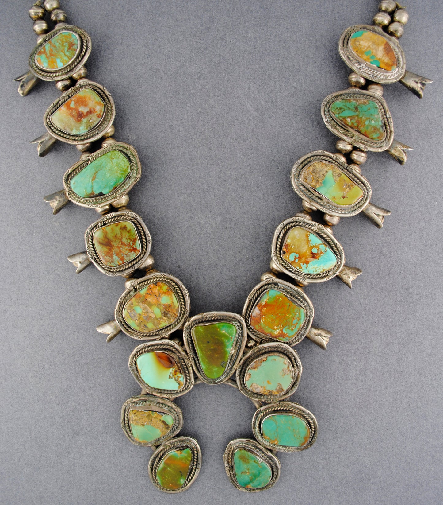 Vintage Navajo Squash Blossom Necklace
