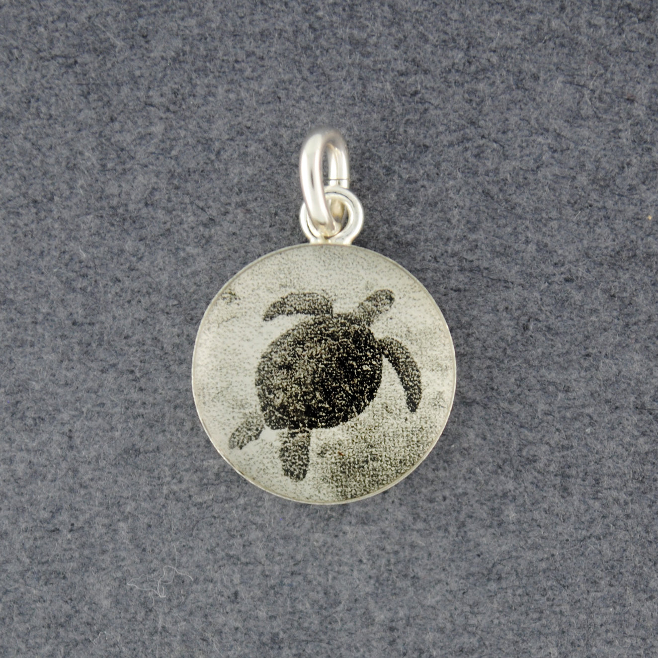 Sterling Silver Sea Turtle Picture Pendant