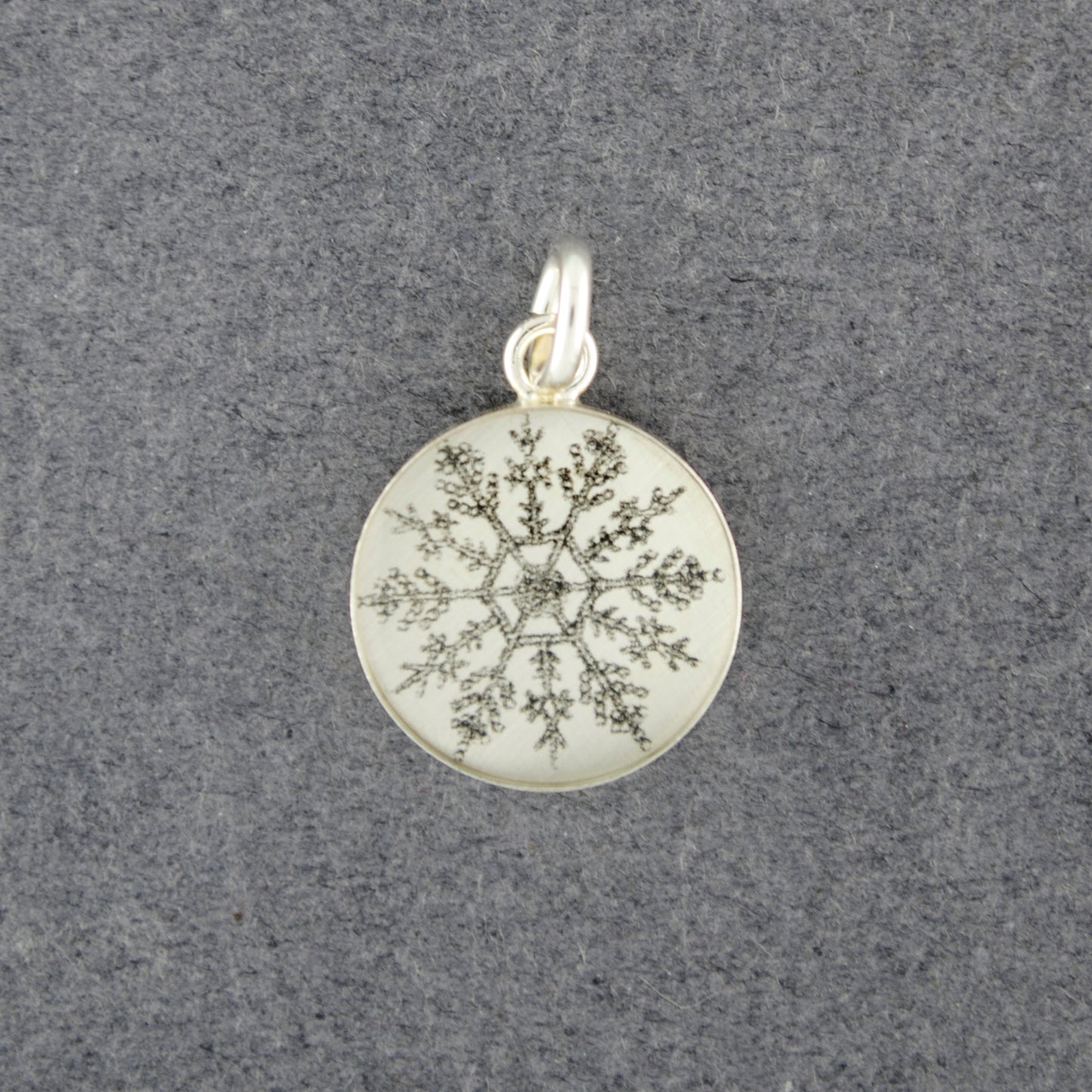 Sterling Silver Snow Crystal Picture Pendant