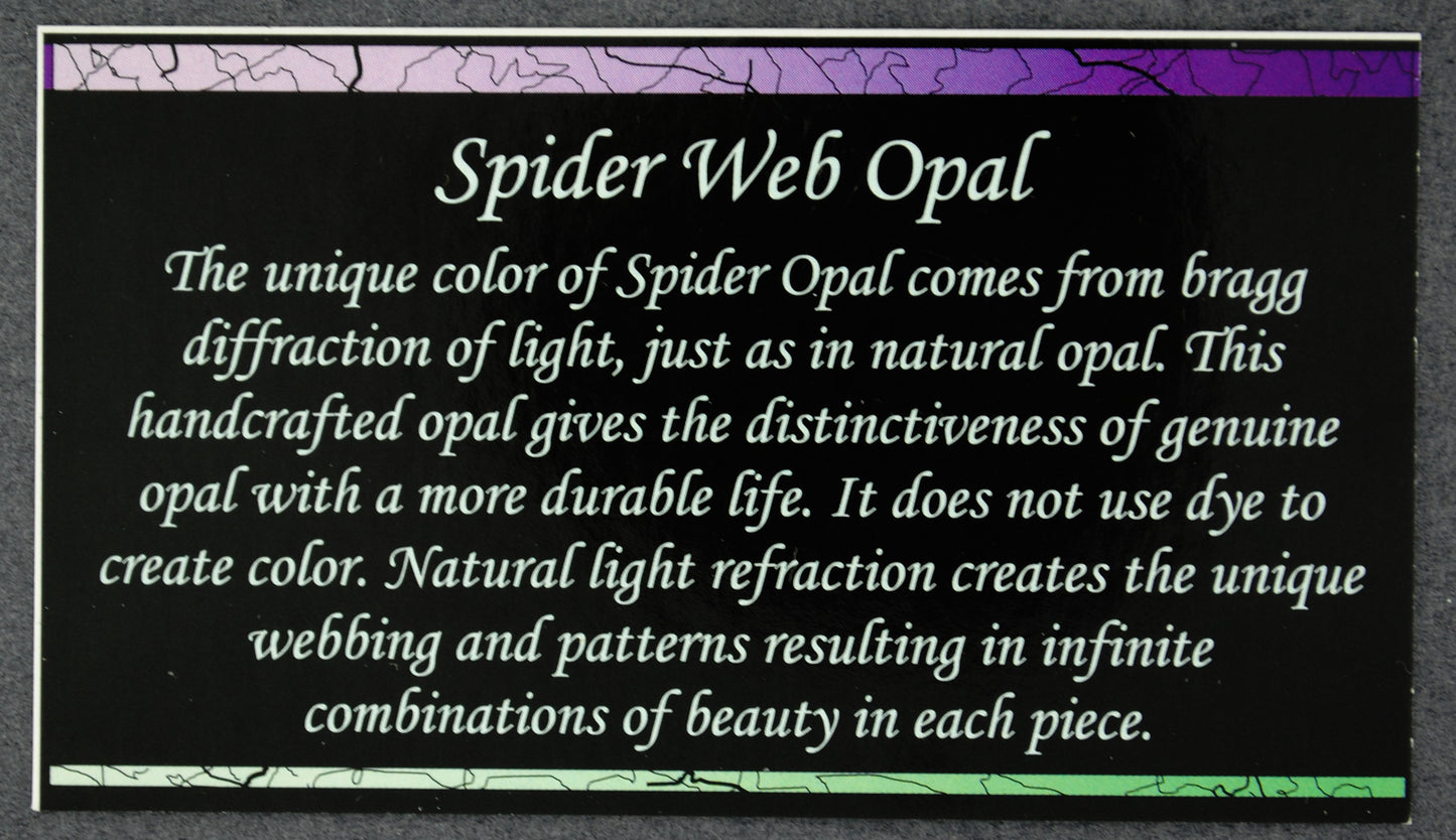 Sterling Silver Spider Web Opal Teardrop Pendant