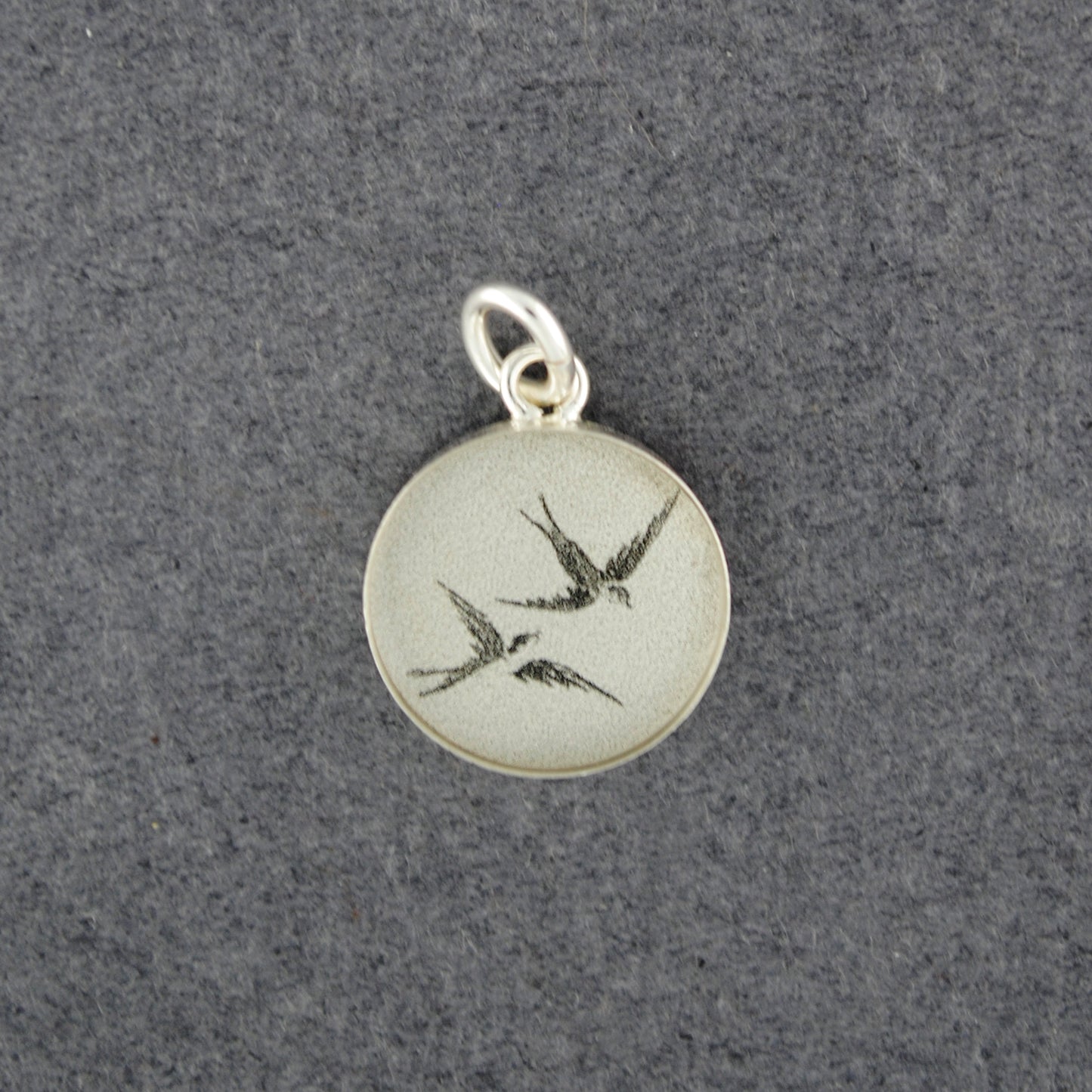 Sterling Silver Swallows Picture Pendant