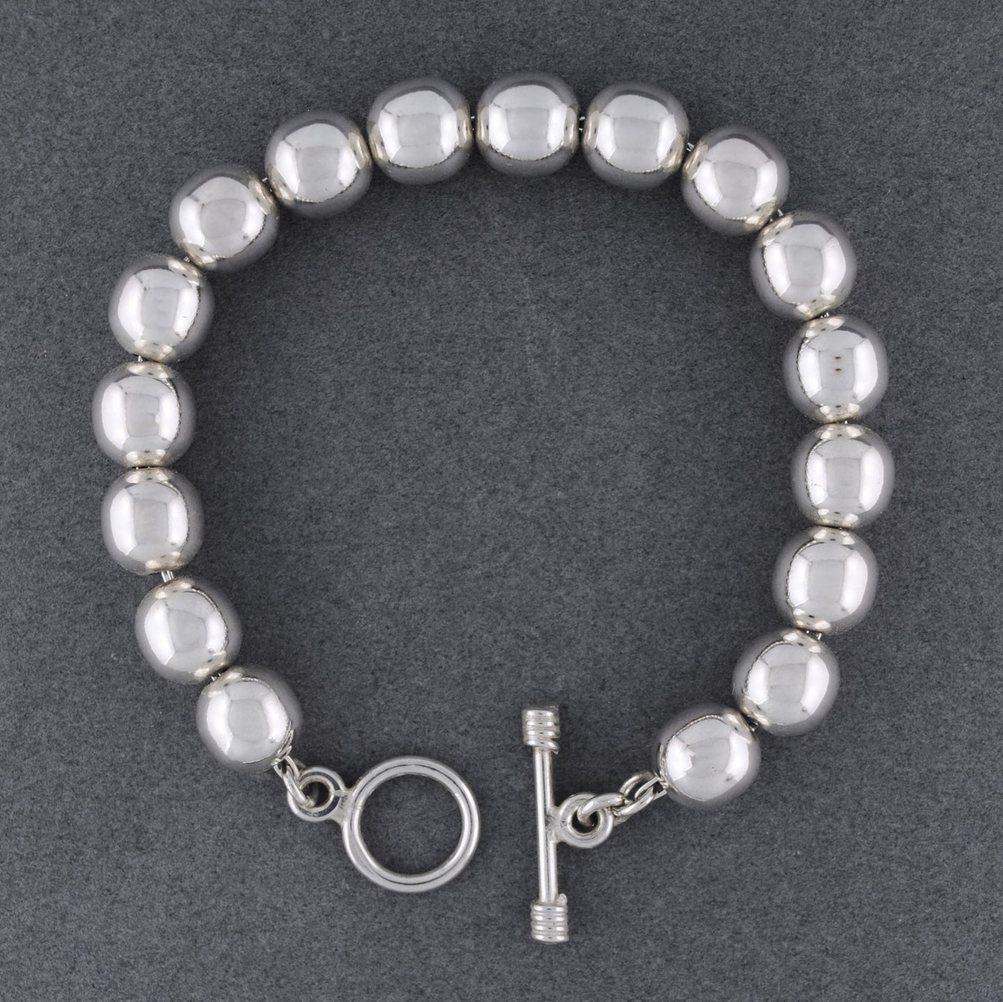 Sterling Silver 10mm Beaded Bracelet