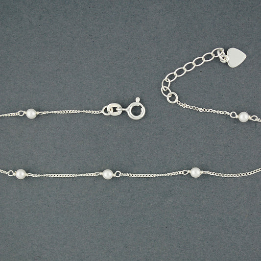Sterling Silver Pearl Anklet