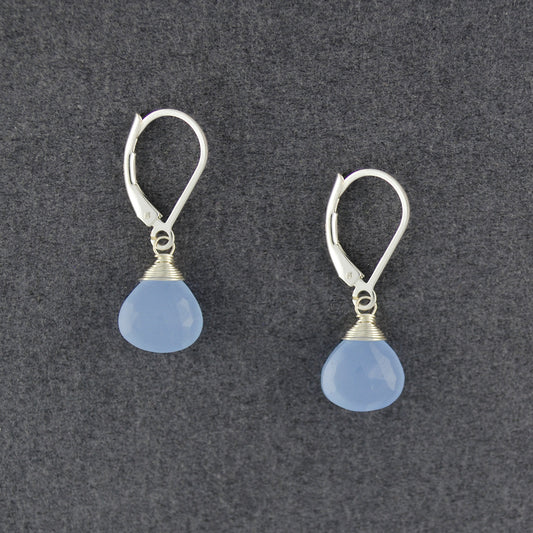 Sterling Silver Lavender Chalcedony Drop Earrings